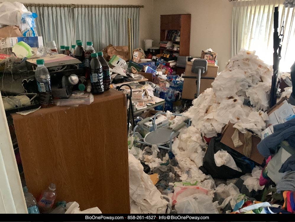 Severely cluttered property. Photo credit: Bio-One of Poway.